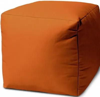 Cool Solid Color Indoor Outdoor Pouf Cover - Orange