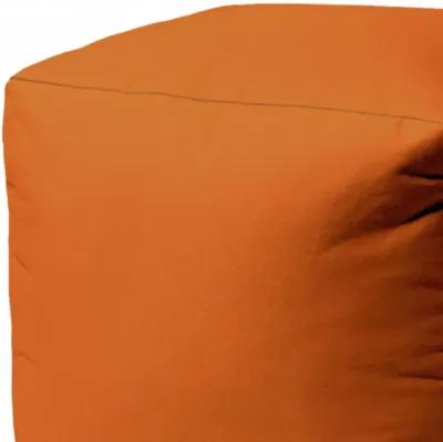 Cool Solid Color Indoor Outdoor Pouf Cover - Orange