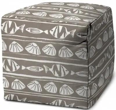 Cube, Indoor Outdoor Pouf Cover - Taupe