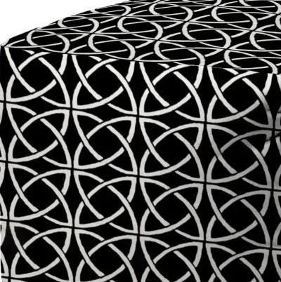 Cube Geometric Indoor / Outdoor Pouf Cover - Black