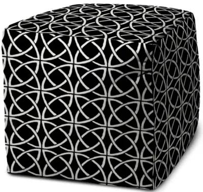 Cube Geometric Indoor / Outdoor Pouf Cover - Black