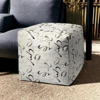 Cube, Indoor Outdoor Pouf Cover Fabric - Gray