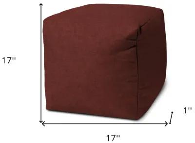 Polyester Cube, Indoor Outdoor Pouf Cover - Red