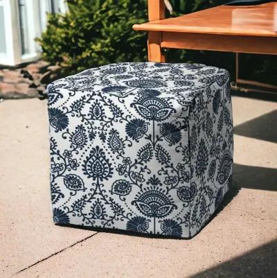 Cube, Indoor / Outdoor Pouf Cover - Blue