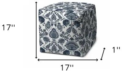 Cube, Indoor / Outdoor Pouf Cover - Blue