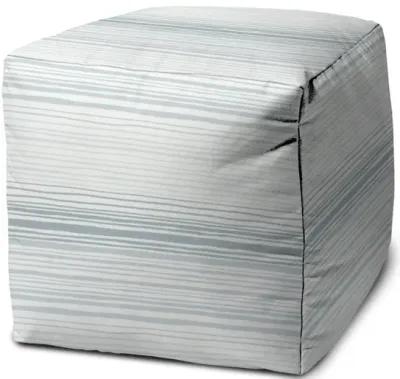 Cube Striped, Indoor / Outdoor Pouf Cover - Blue