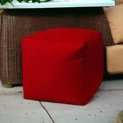 Polyester Cube Indoor / Outdoor Pouf Cover - Red