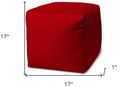 Polyester Cube Indoor / Outdoor Pouf Cover - Red