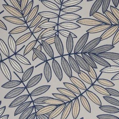 9' X 12' Floral Non Skid Indoor / Outdoor Area Rug - Ivory / Navy