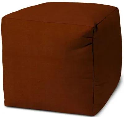 Polyester Cube Indoor Outdoor Pouf Cover - Orange