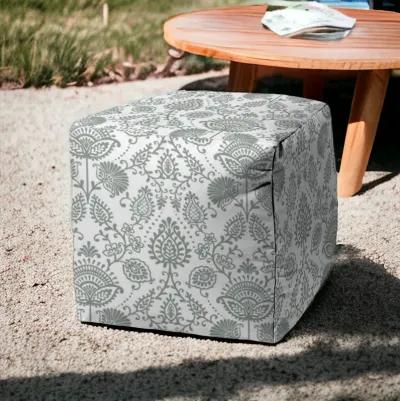 Cube, Indoor Outdoor Pouf Cover - Gray