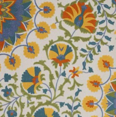 9' X 12' Toile Non Skid Indoor / Outdoor Area Rug - Blue Yellow / White