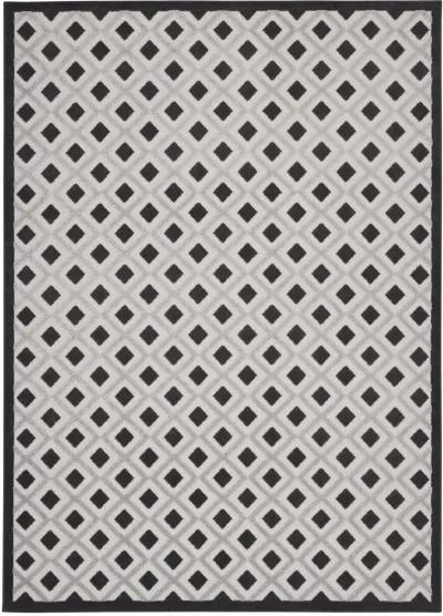 9' X 12' Gingham Non Skid Indoor / Outdoor Area Rug - Black / White