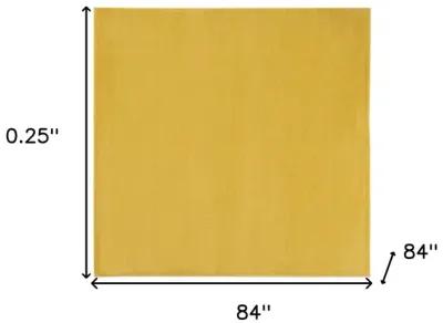 7' X 7' Square Non Skid Indoor / Outdoor Area Rug - Yellow