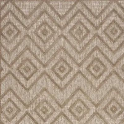 5' X 7' Argyle Indoor / Outdoor Area Rug - Natural Beige