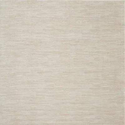 5' X 5' Square Non Skid Indoor / Outdoor Area Rug - Ivory / Beige