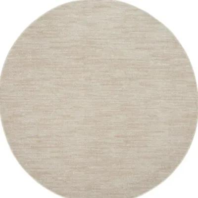 6' X 6' Round Non Skid Indoor / Outdoor Area Rug - Ivory / Beige