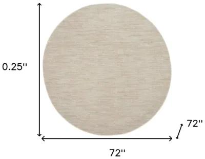 6' X 6' Round Non Skid Indoor / Outdoor Area Rug - Ivory / Beige