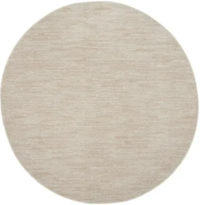 6' X 6' Round Non Skid Indoor / Outdoor Area Rug - Ivory / Beige