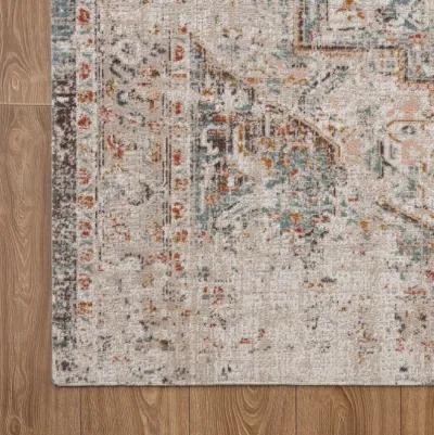 5' X 8' Abstract Stain Resistant Indoor / Outdoor Area Rug - Beige