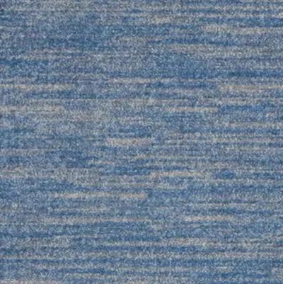 2' X 4' Striped Non Skid Indoor / Outdoor Runner Rug - Blue / Gray