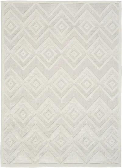 4' X 6' Argyle Indoor / Outdoor Area Rug - Ivory / White