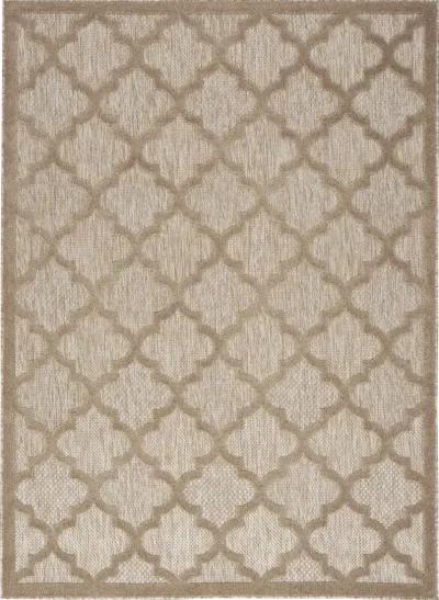 4' X 6' Ikat Indoor / Outdoor Area Rug - Natural Beige