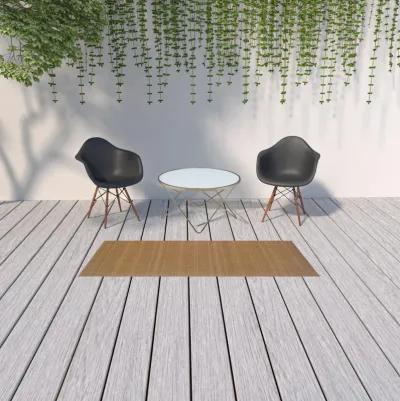 2' X 8' Stain Resistant Indoor / Outdoor Area Rug - Tan