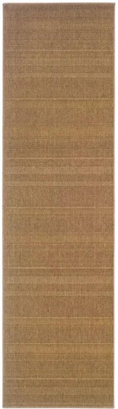 2' X 8' Stain Resistant Indoor / Outdoor Area Rug - Tan