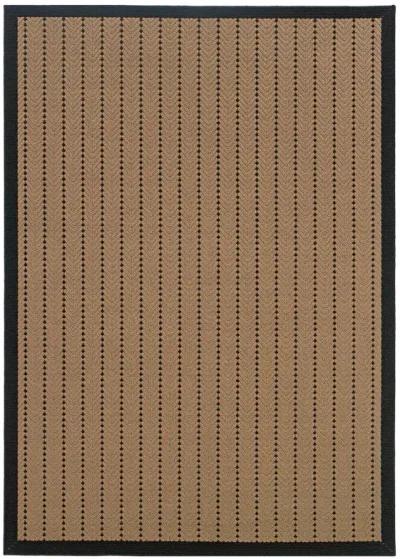 4' X 6' Geometric Stain Resistant Indoor / Outdoor Area Rug - Beige / Black