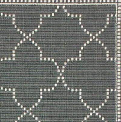 8' X 11' Geometric Stain Resistant Area Rug Outdoor / Indoor - Ivory / Gray