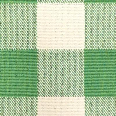 2' X 8' Geometric Stain Resistant Indoor / Outdoor Area Rug - Green / Ivory