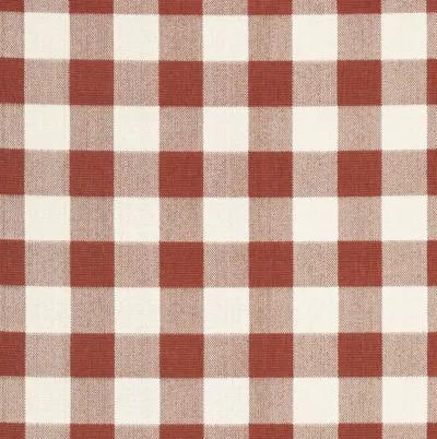 7' X 10' Geometric Stain Resistant Indoor / Outdoor Area Rug - Red / Ivory