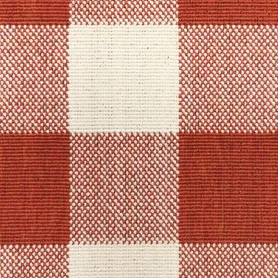 7' X 10' Geometric Stain Resistant Indoor / Outdoor Area Rug - Red / Ivory