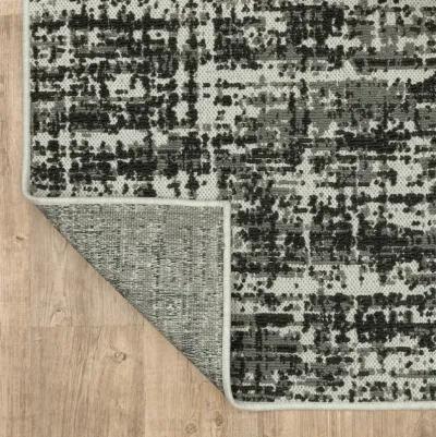 3' X 5' Abstract Stain Resistant Indoor / Outdoor Area Rug - Beige / Black