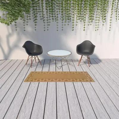 2' X 8' Stain Resistant Area Rug Outdoor / Indoor - Beige