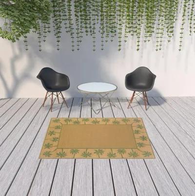 5' X 8' Stain Resistant Area Rug Indoor & Outdoor - Beige