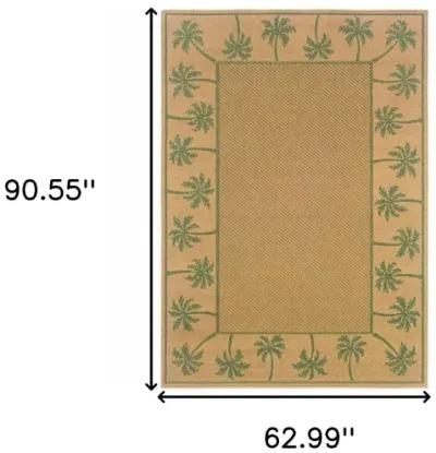 5' X 8' Stain Resistant Area Rug Indoor & Outdoor - Beige