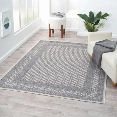 8' X 9' Geometric Indoor / Outdoor Area Rug - Blue