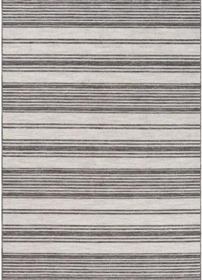 8' X 9' Striped Indoor / Outdoor Area Rug - Gray / Ivory