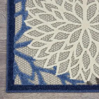 12' X 15' Floral Power Loom Area Rug - Blue