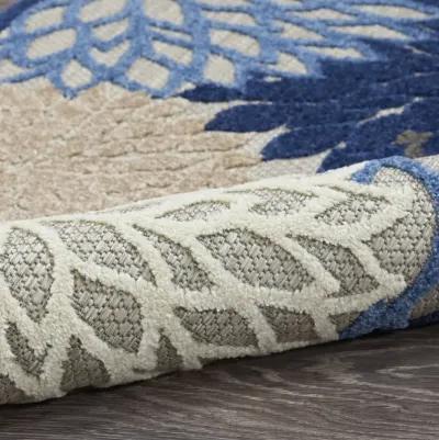 12' X 15' Floral Power Loom Area Rug - Blue