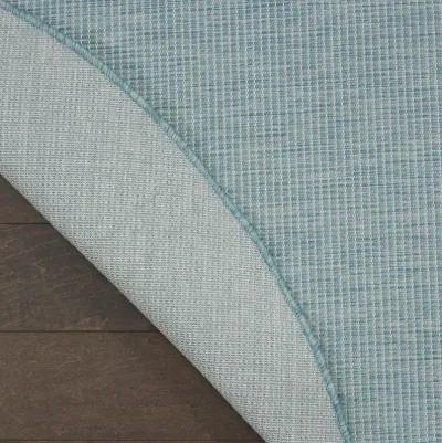 6' Round Power Loom Area Rug - Aqua