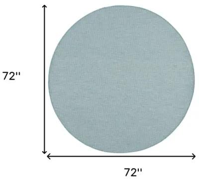 6' Round Power Loom Area Rug - Aqua