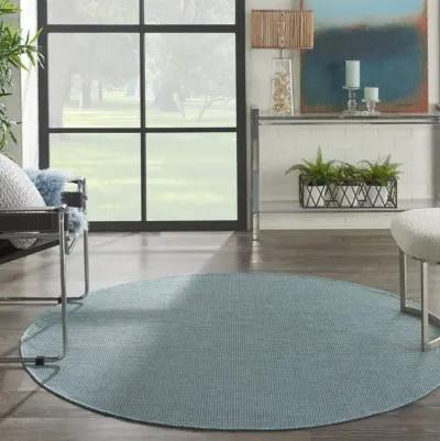 6' Round Power Loom Area Rug - Aqua