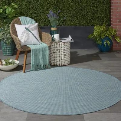 6' Round Power Loom Area Rug - Aqua