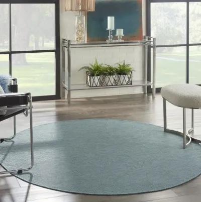 6' Round Power Loom Area Rug - Aqua