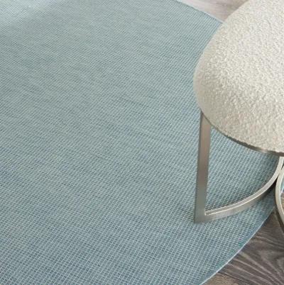 6' Round Power Loom Area Rug - Aqua