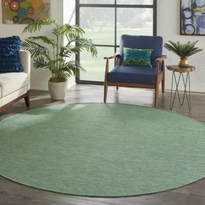 8' Round Power Loom Area Rug - Blue