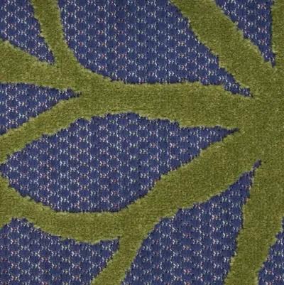 4' X 6' Floral Power Loom Area Rug - Blue / Orange